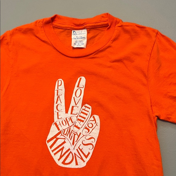Orange Peace Sign Kids T-Shirt - Picture 2 of 5
